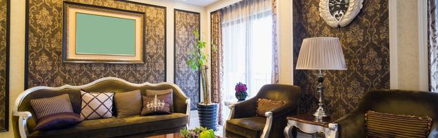Salon z jadalnią w stylu glamour, czyli barokowy przepych we wnętrzu